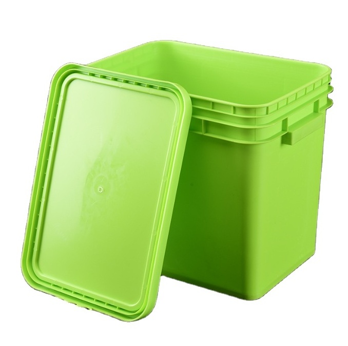 Manufacturer provides straightly PP Food Grade Square Plastic Bucket For Food Packing Snacks barrels