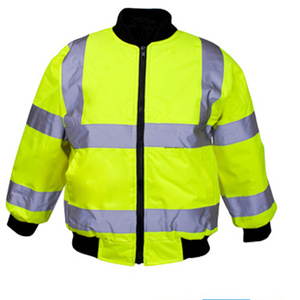 hi vis winter safety jacket/long sleeve reflective safety vest