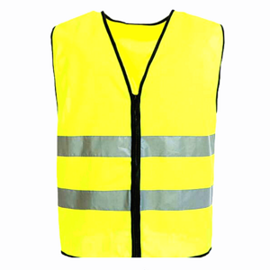 hi viz yellow traffic safety vest with zipper volunteer jackets