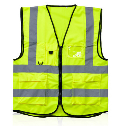 hi viz yellow traffic safety vest with zipper volunteer jackets