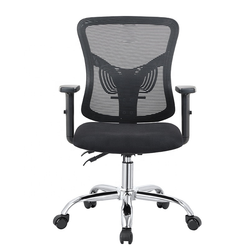 Popular navy blue swivel 24 hour mesh office chair in office workspace