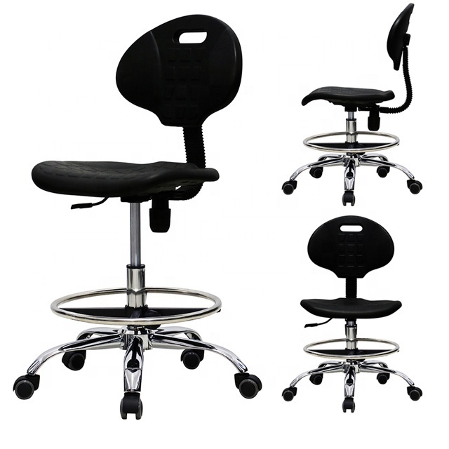 Industrial furniture anti-static ESD laboratory chair with foot-ring, polyurethane cleanroom Lab Chair