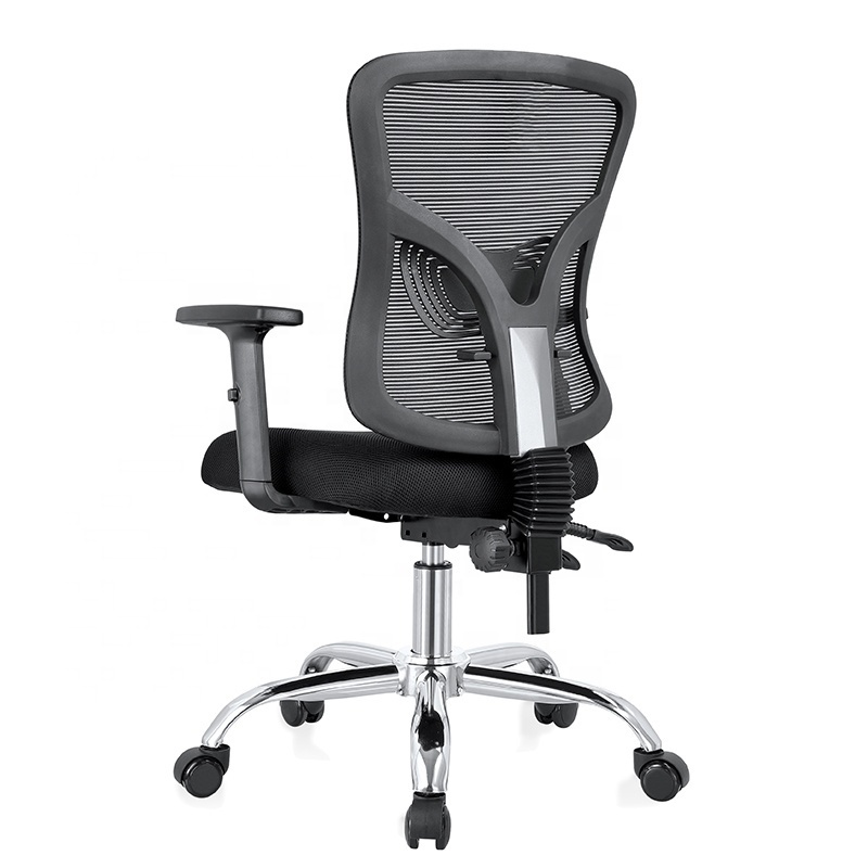 Popular navy blue swivel 24 hour mesh office chair in office workspace