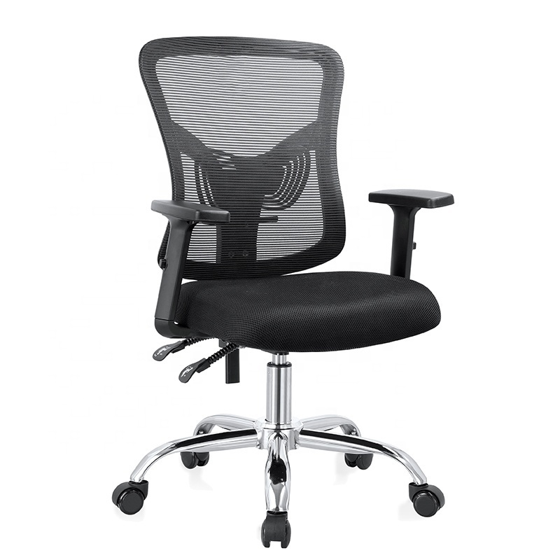 Popular navy blue swivel 24 hour mesh office chair in office workspace