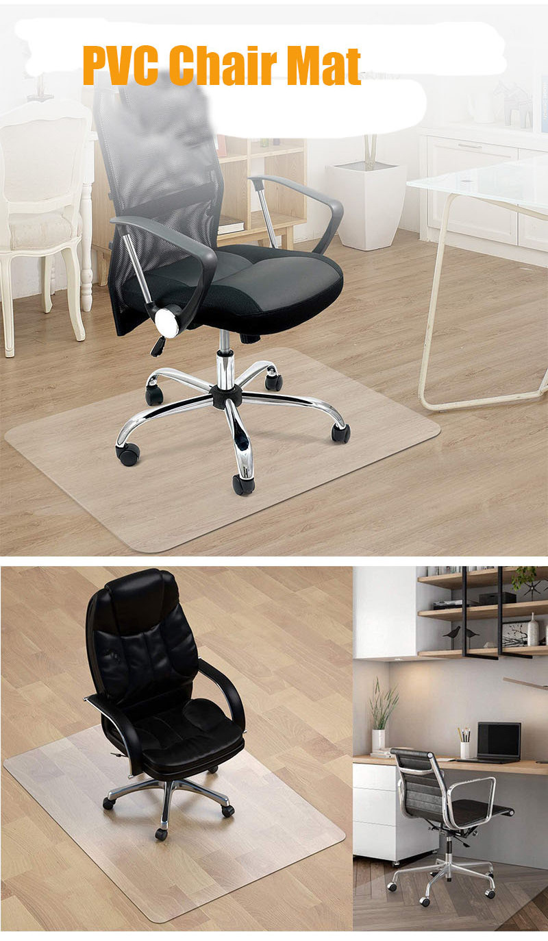 90*120cm 1.5mm thick PVC Transparent Computer Desk Gaming Chair Floor Protection Mat for Home Office