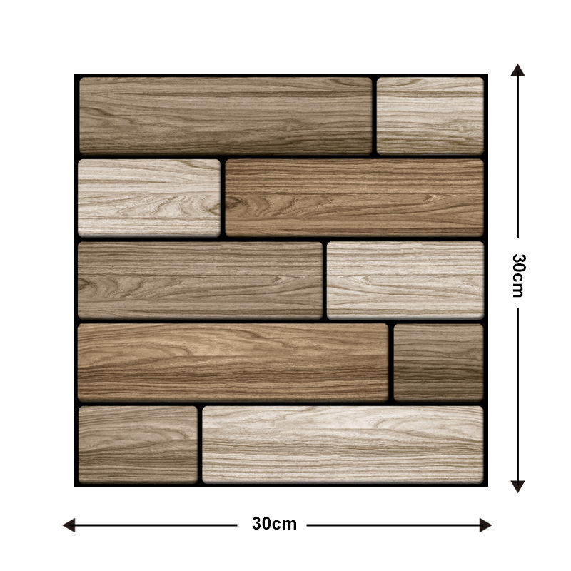 PVC Simulation Wood Panel 3D Anaglyptic Wallpaper Self-Adhesive Peel and Stick Wallpaper with Adhesive Backing