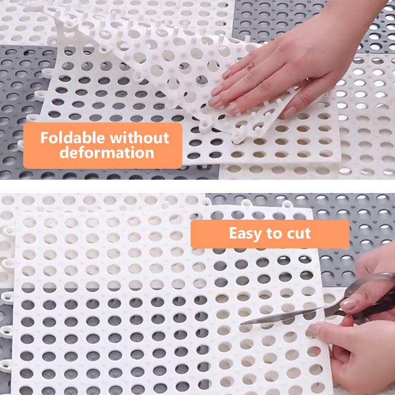 Eco-friendly Swimming Pool Kitchen Shower Matte Interlocking Splice Waterproof Non Skid Bathroom Mats Bath Mat with Drain Holes