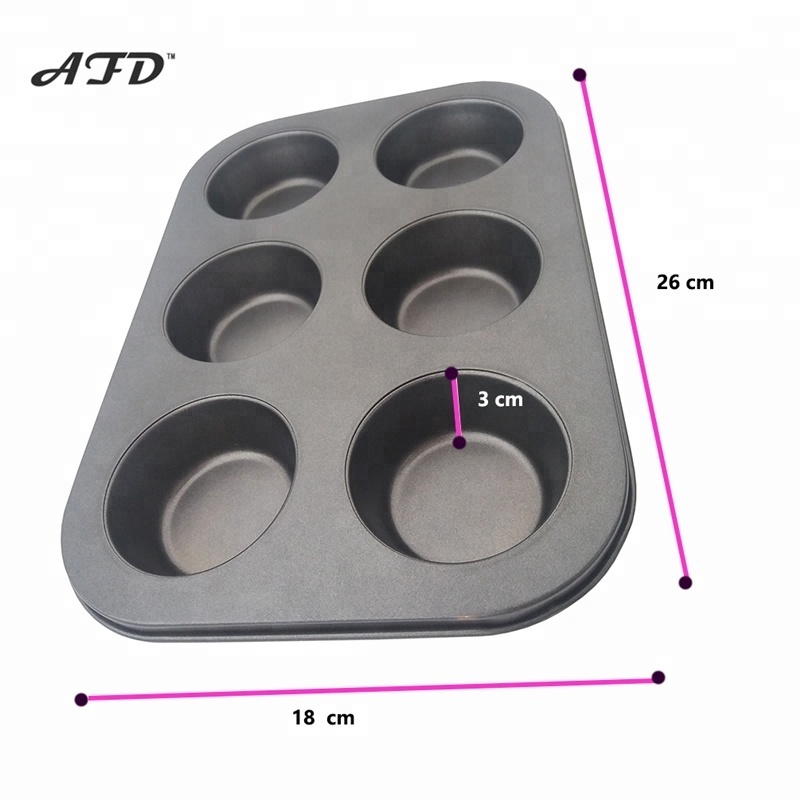 Factory Outlets Carbon Steel with Non-Stick Coating 6 Cups Cupcake Pan/ Muffin Pan