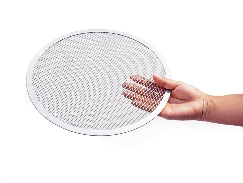 Aluminium Round Pizza Screen Expanded Wire Mesh pizza Plate hut crisp pan 6-20 inch