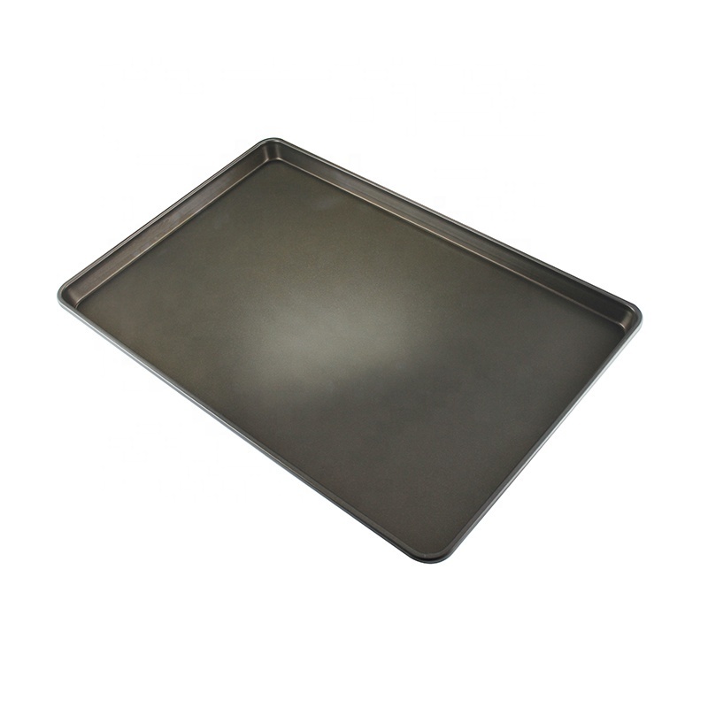 Aluminum Aluminized Steel 18 x 26 inch Full Size Commercial Non Stick Baking Trays Flat Baking Sheet Pans Bakery Oven Tray