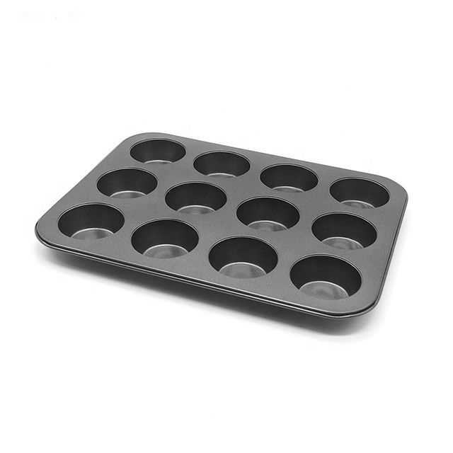 Carbon Steel Aluminum 6 12 24 Cup Cavities Non Stick Muffin Baking Pan Cupcake Mould Baking Tray Commercial Bakeware