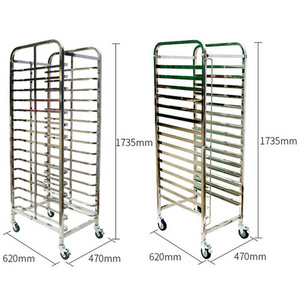 15 16 18 20 32 tiers stainless steel / aluminum bakery bread folding cooling rack and trolley for bakery and cake shop