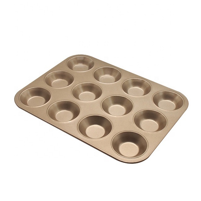 Carbon Steel Aluminum 6 12 24 Cup Cavities Non Stick Muffin Baking Pan Cupcake Mould Baking Tray Commercial Bakeware