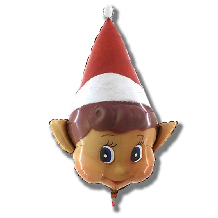 34 Inch Naughty Elf Christmas Shaped Foil Balloon - Inflate with Air or Helium