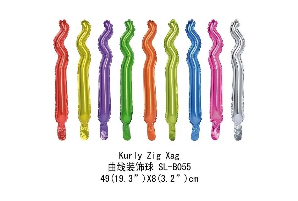 multi color  43cm49cm  latex free helium party balloons foil Spiral wavy curly foil balloons