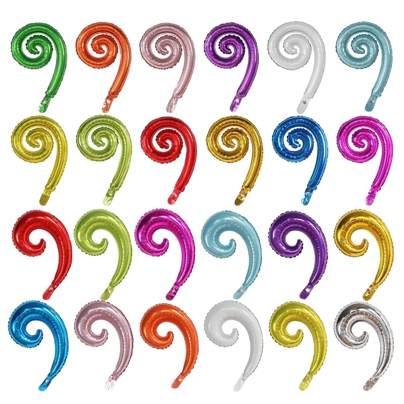 multi color  43cm49cm  latex free helium party balloons foil Spiral wavy curly foil balloons