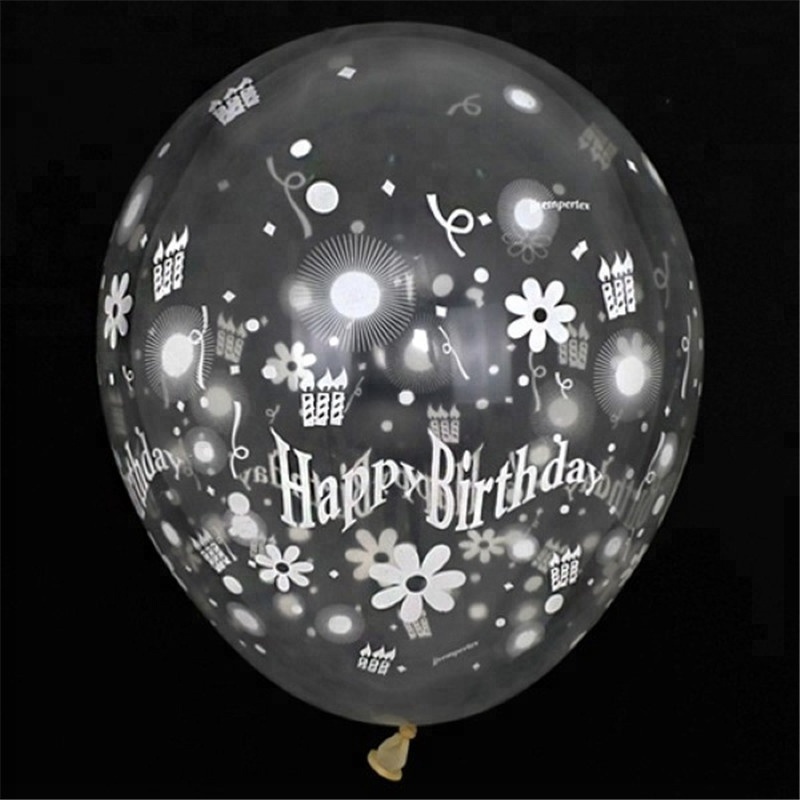 Custom Printed Latex Transparent Clear Baby 1st First Birthday Party Decoration Customised Helium Balloon With Print