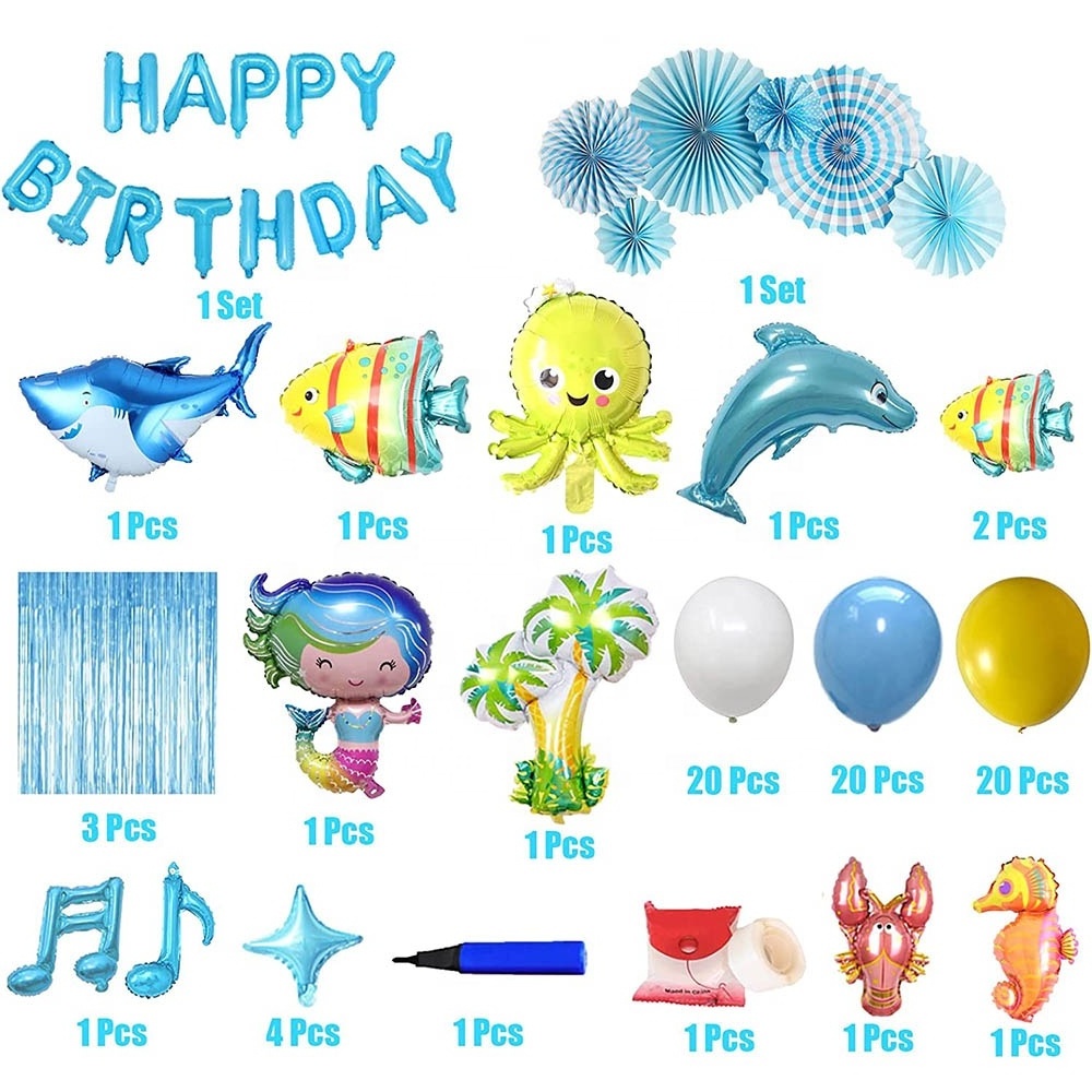 Inflatable Kids Boy Girl Birthday Party Decoration Nature Latex Professional Ocean Party Theme Ballon Animal Sea Balloon