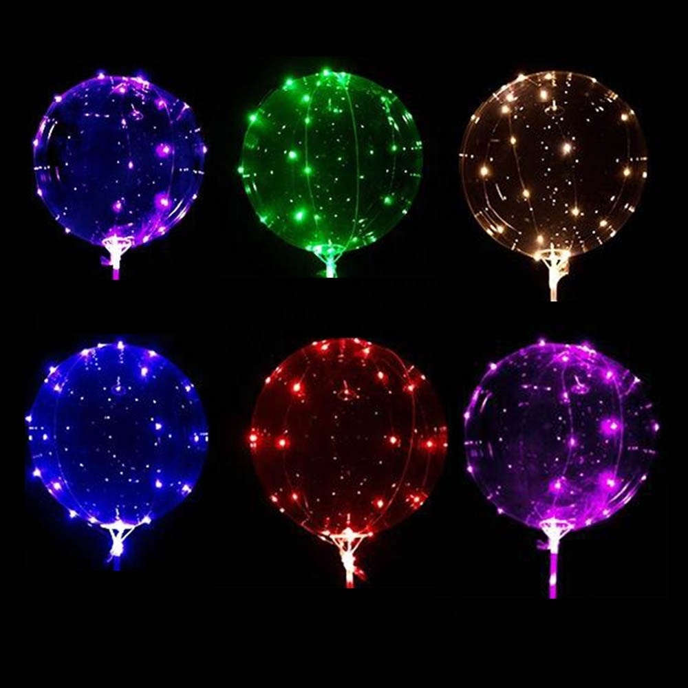 Christmas Wedding Birthday Party Decoration Bubble Ballon Latex PVC Clear Transparent Round 18 24 36 inch Led Light Bobo Balloon