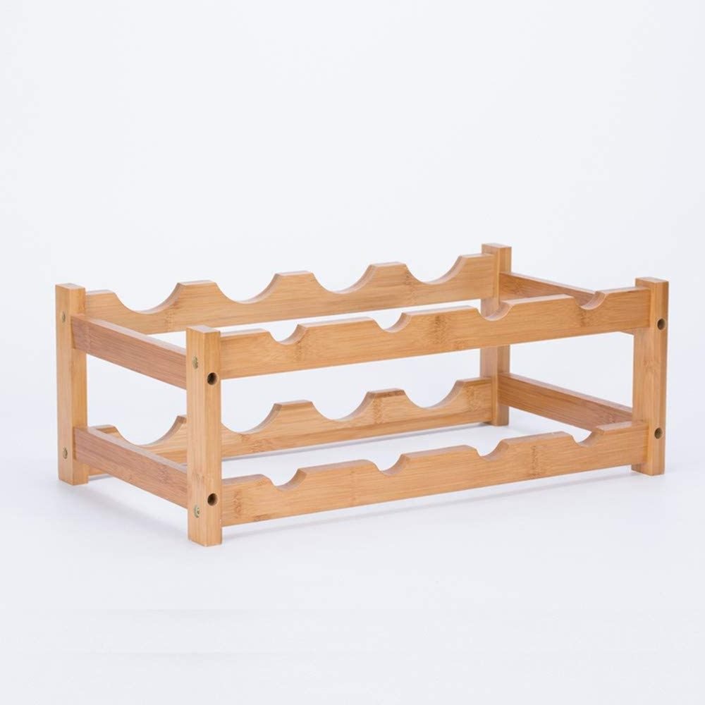 2022 Free Standing Bamboo Wine Glass Bottle  Holder, Countertop Storage Wall Wood Wine Display Rack