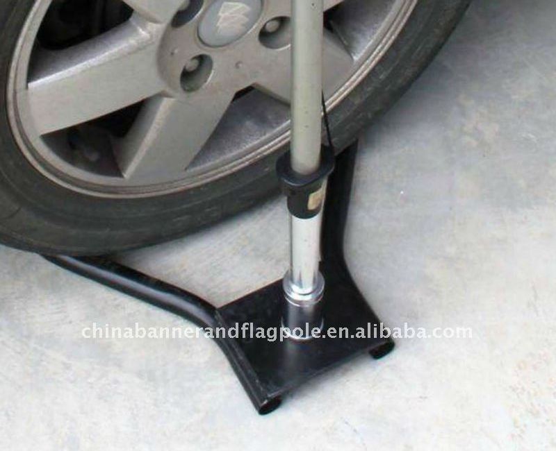 Metal Car Tyre Use Base Folding Series Beach Flag Wheel Base with Rotating Spindle for Supporting Beach Flag