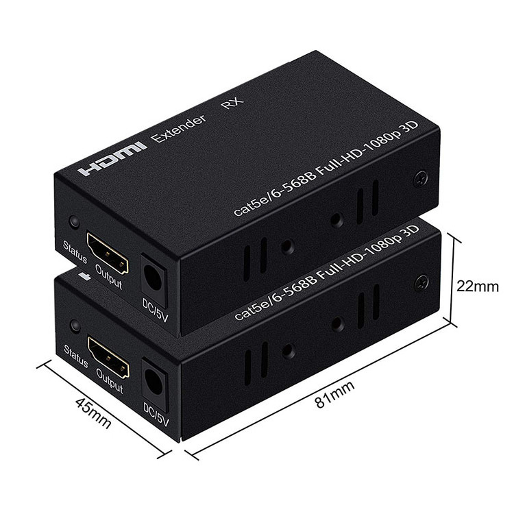 Hot sell HDMI Extender 60M HDMI Signal extender over Cat 5e/6 cat5 cat6 RJ45 Ethernet Converter