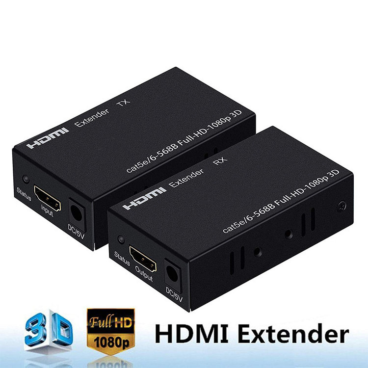 Hot sell HDMI Extender 60M HDMI Signal extender over Cat 5e/6 cat5 cat6 RJ45 Ethernet Converter