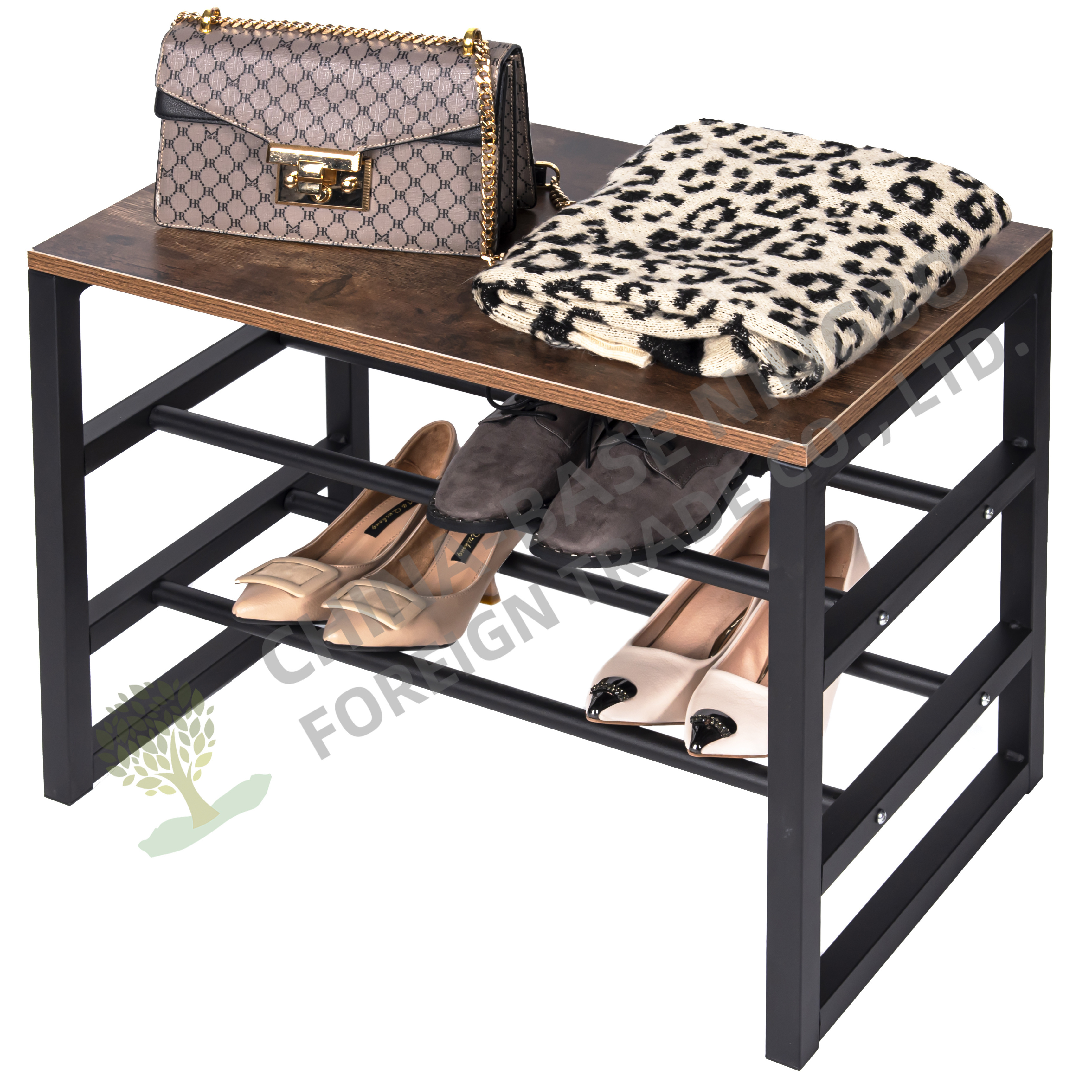 2-Tier Shoe Racks Luxury Heavy Duty Shoe Organizer with High Quality MDF Seat beach