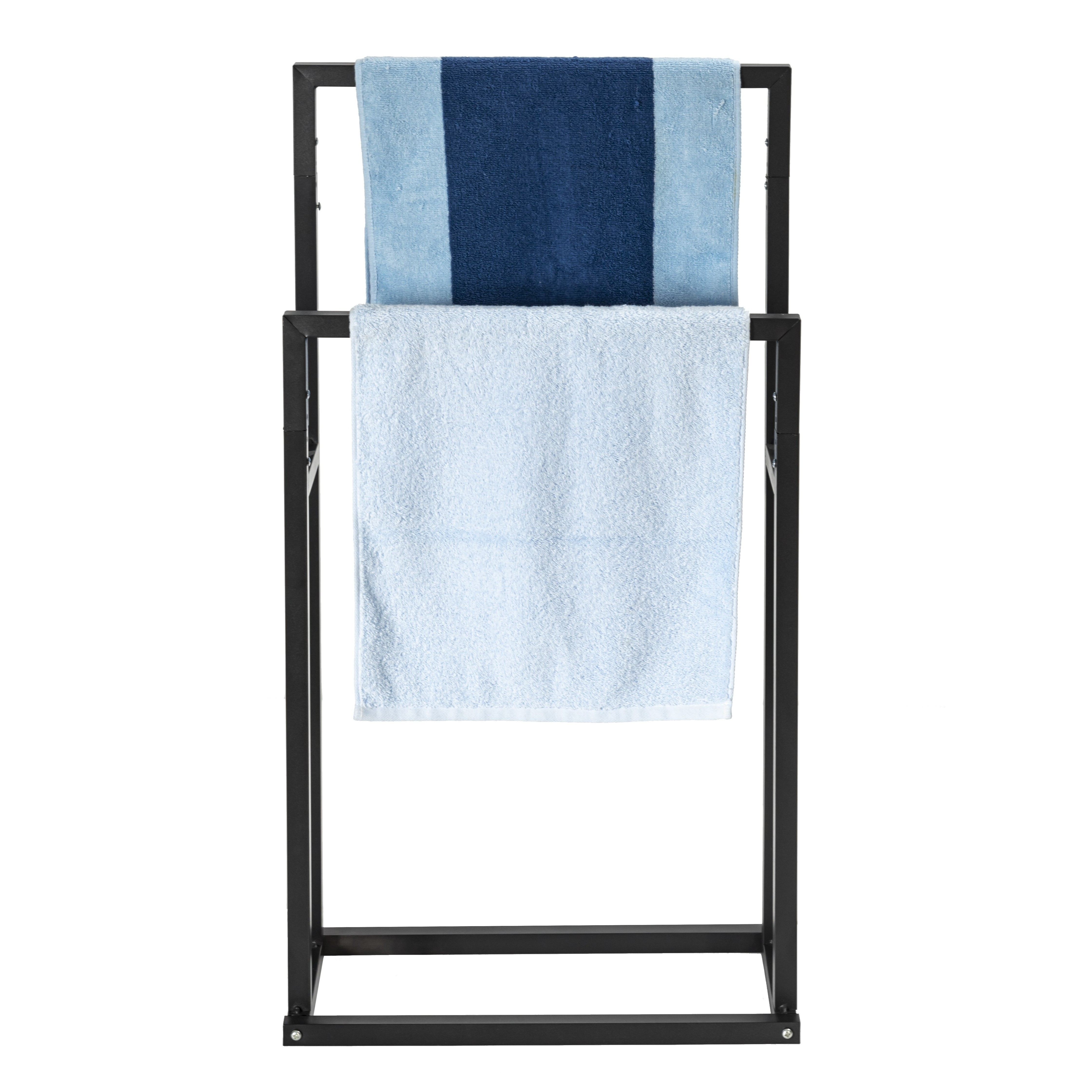 Hot Sale 2 Tier Steel Drying Rack Quilt Stand Towel Holder Towel Bar Freestanding Corner Bathroom Towel Racks