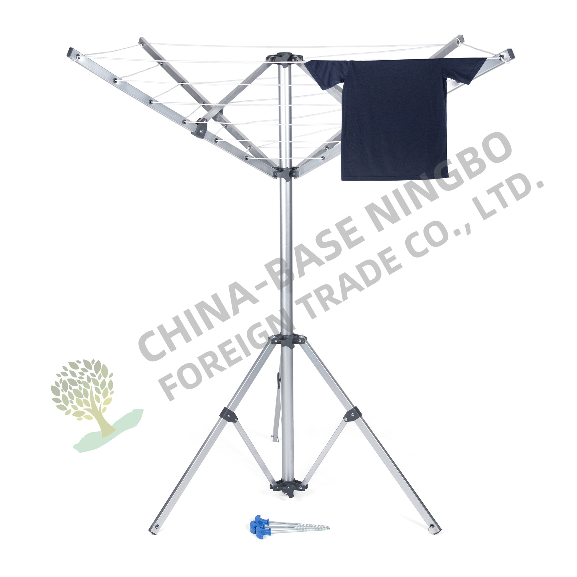 4 arm 3 feet 16 meters Drying Line Clothes Hanging Rack Clothes Rotary Airer Folding Umbrella Free Standing for Outdoor Garden