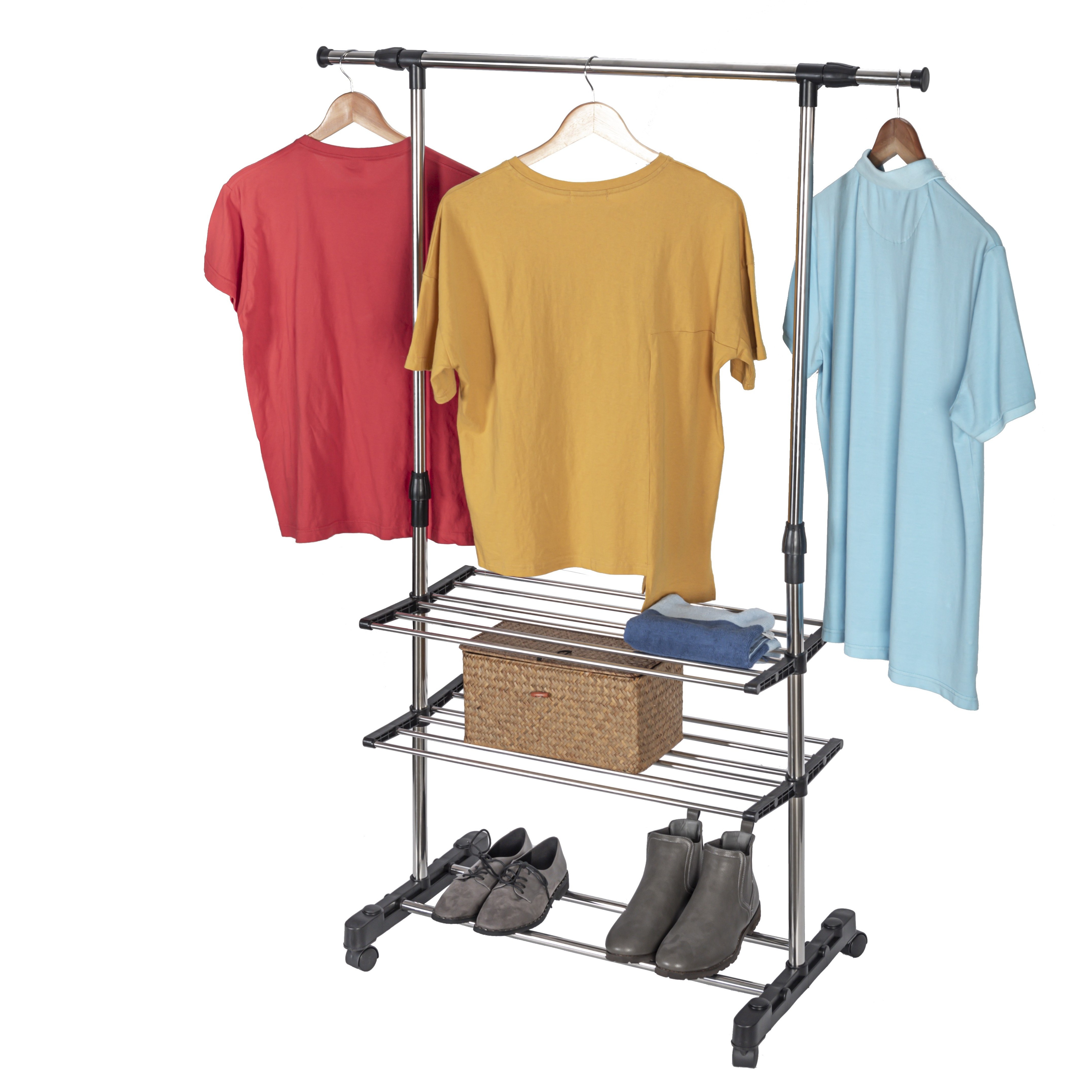 4 Tiers Clothes Drying Laundry Dryer Hanger Stand Indoor Outdoor Cloth Storage Rack