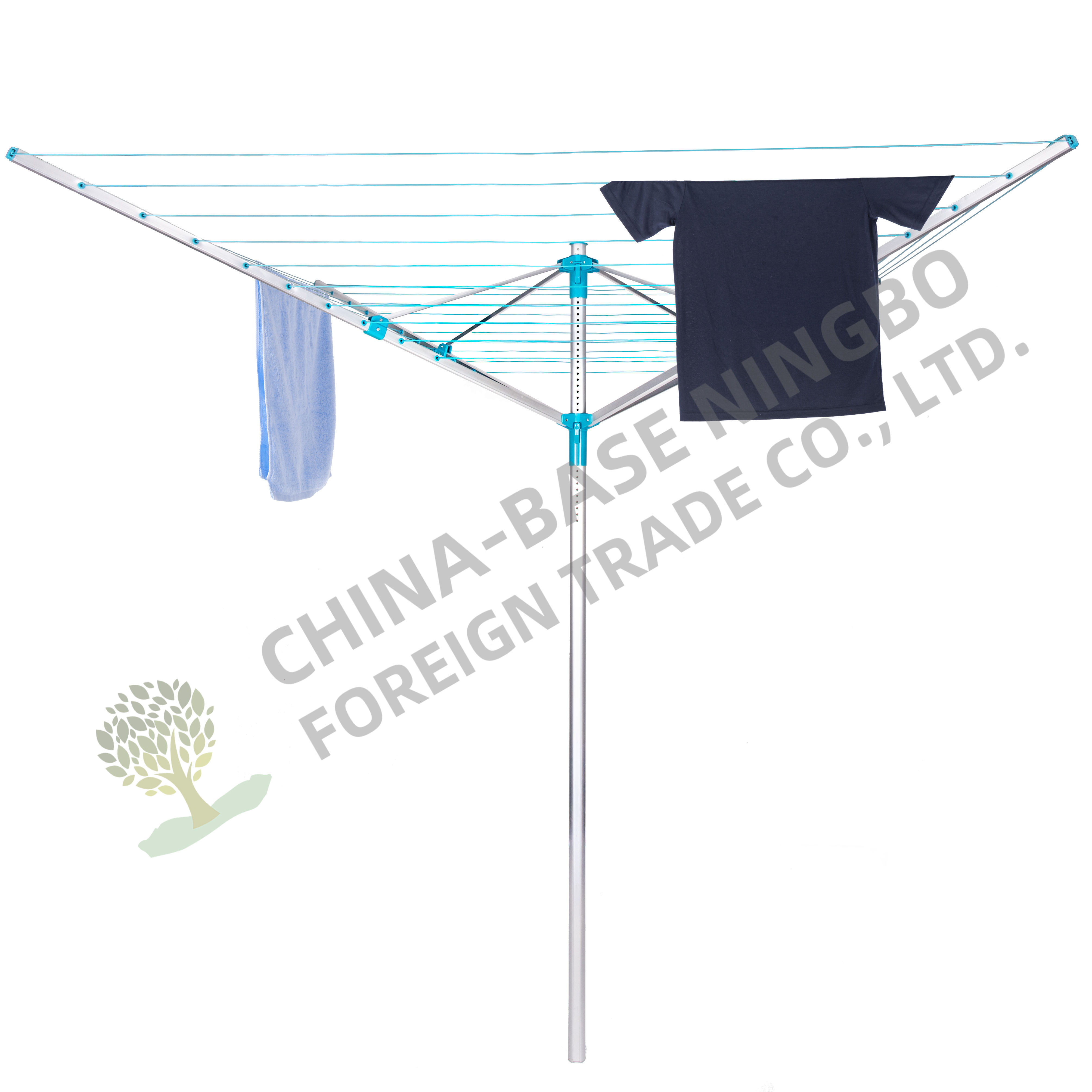 Tripod Umbrella Clothesline Clothes Rotating Outdoor and Indoor Rotaable Laundry Pole Clothes Drying Rack