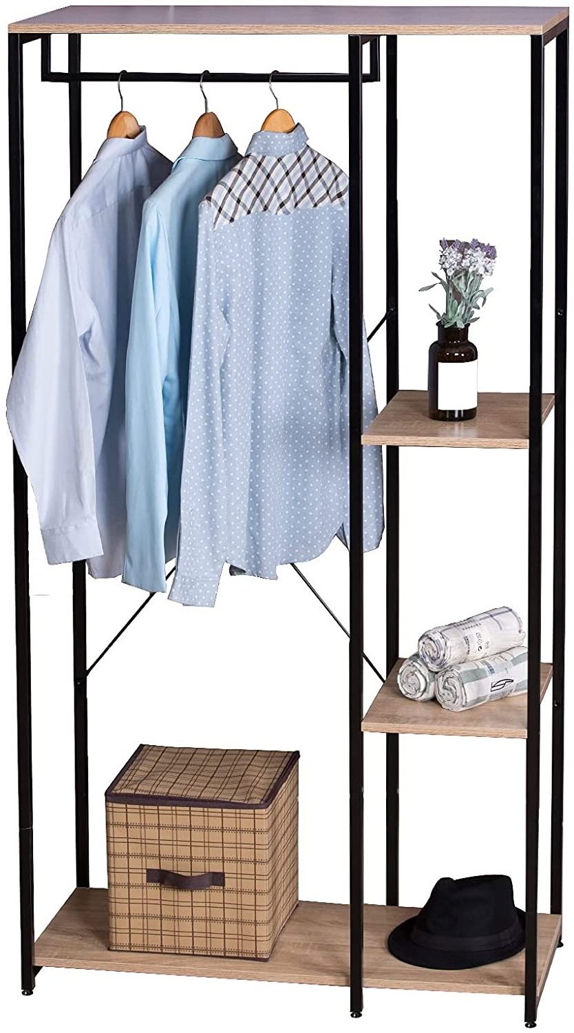 High quality durable shelf organizer storage rack wood bench seat indoor living room bedroom furniture hang clothes tree