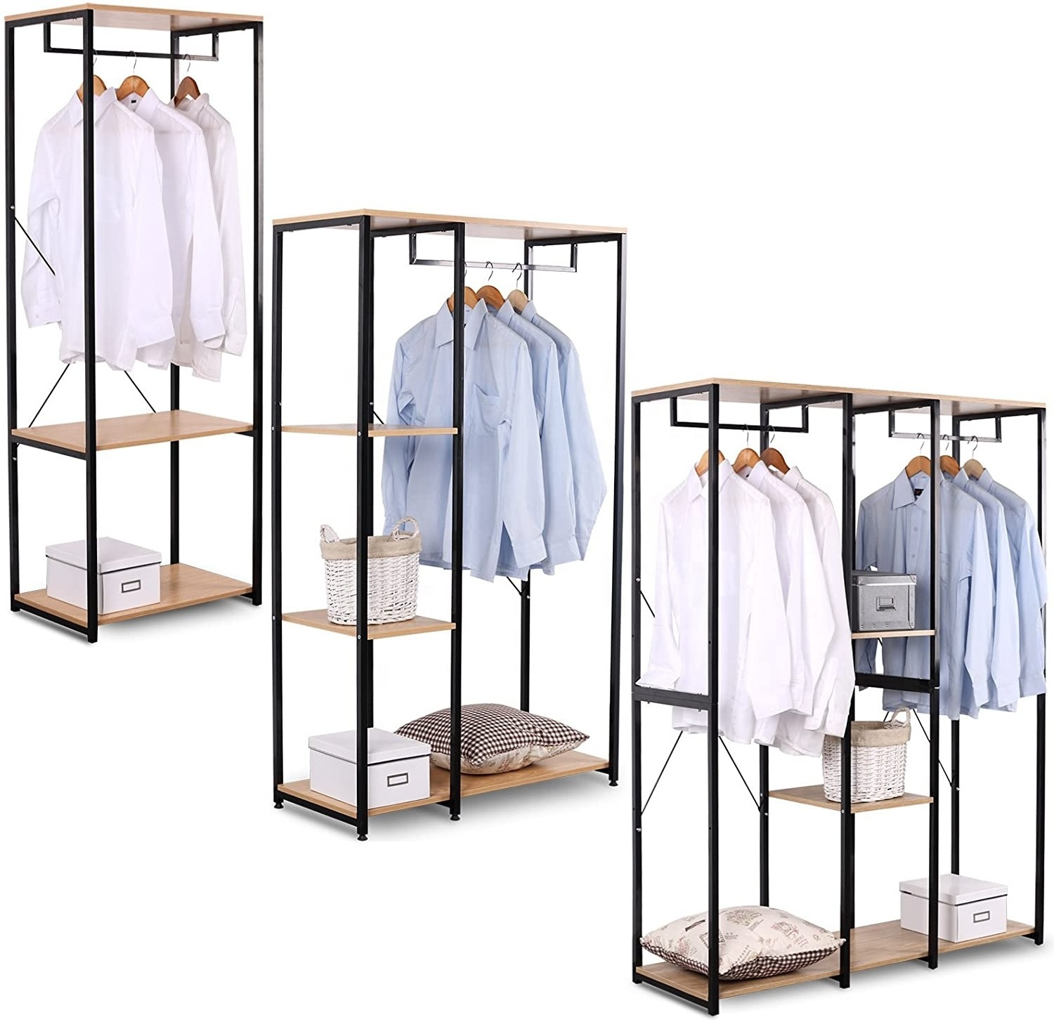 High quality durable shelf organizer storage rack wood bench seat indoor living room bedroom furniture hang clothes tree