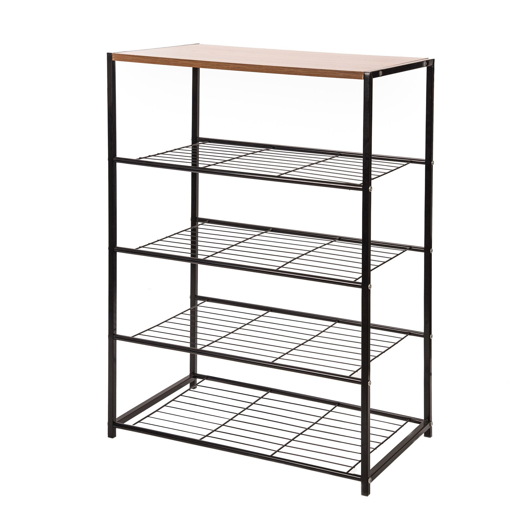 Corner Shoe Rack 4-Tier Metal Wall Mounted Shoes Rack Box Organizer OEM/ODM