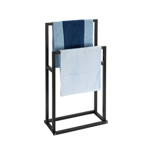 Hot Sale 2 Tier Steel Drying Rack Quilt Stand Towel Holder Towel Bar Freestanding Corner Bathroom Towel Racks