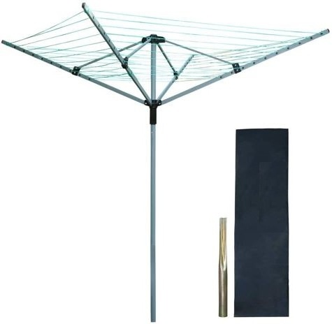 4 Arms 50m Steel Umbrella Rotary Airer Clothes Hanging Rack for Outdoor Using