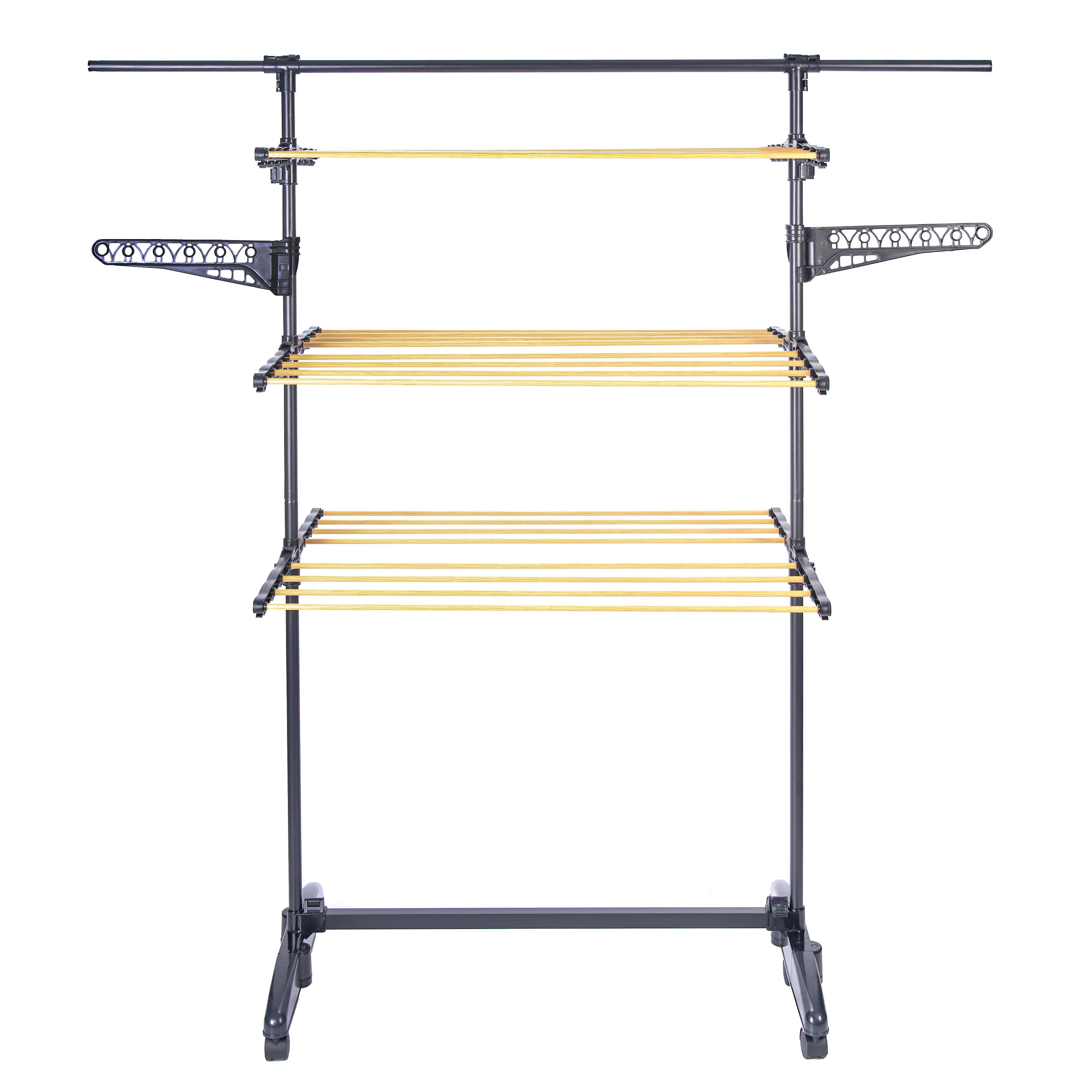 4 Tier Hanger Dryer Clothes Folding Metal Clothes Dryer Clothes Rack With Wheels With Casters Indoor Outdoor