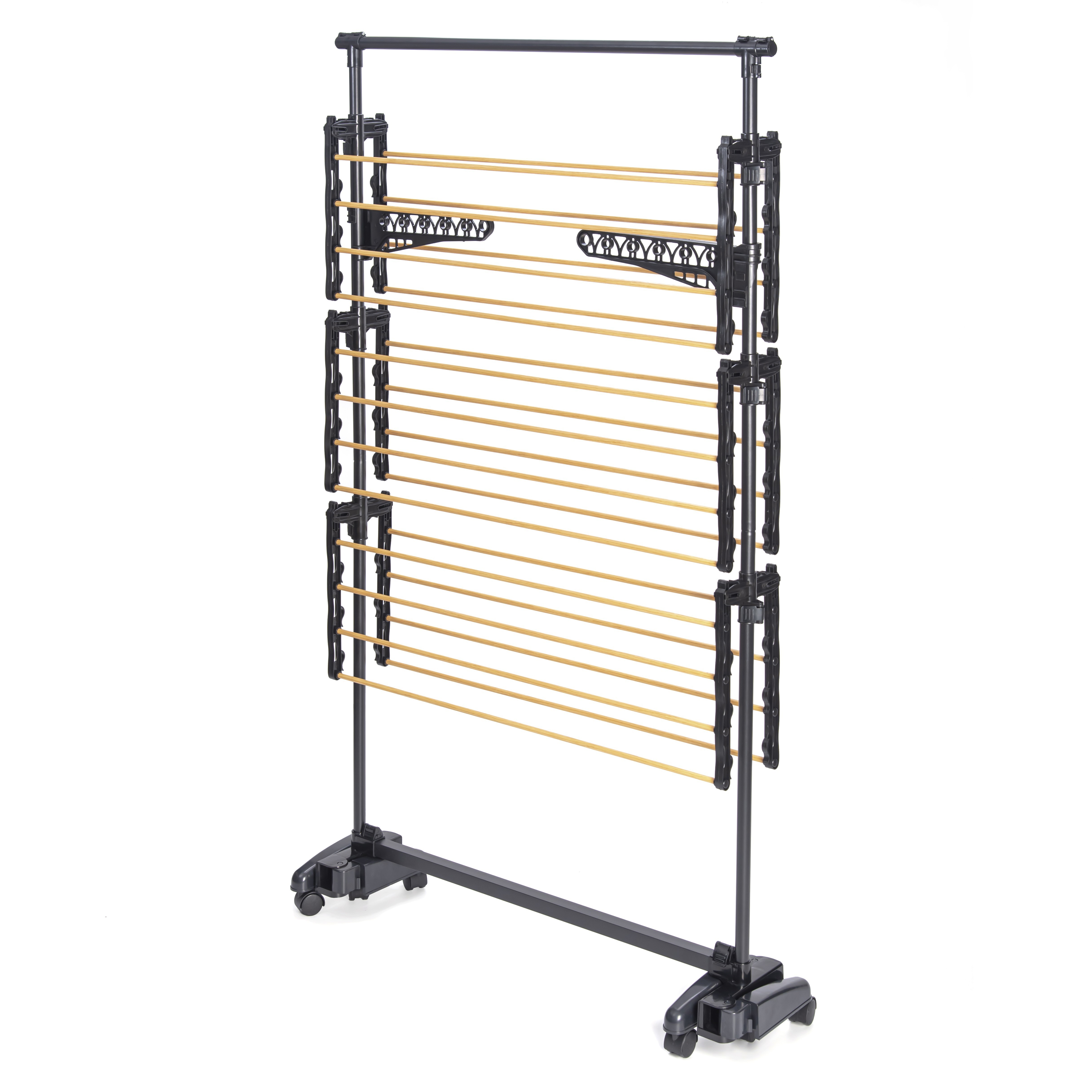 4 Tier Hanger Dryer Clothes Folding Metal Clothes Dryer Clothes Rack With Wheels With Casters Indoor Outdoor