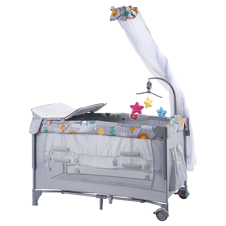 OEM Luxury Bed Crib Baby Cot Corral For Babies Of Bed Cradle For Newborn With Net Mosquito