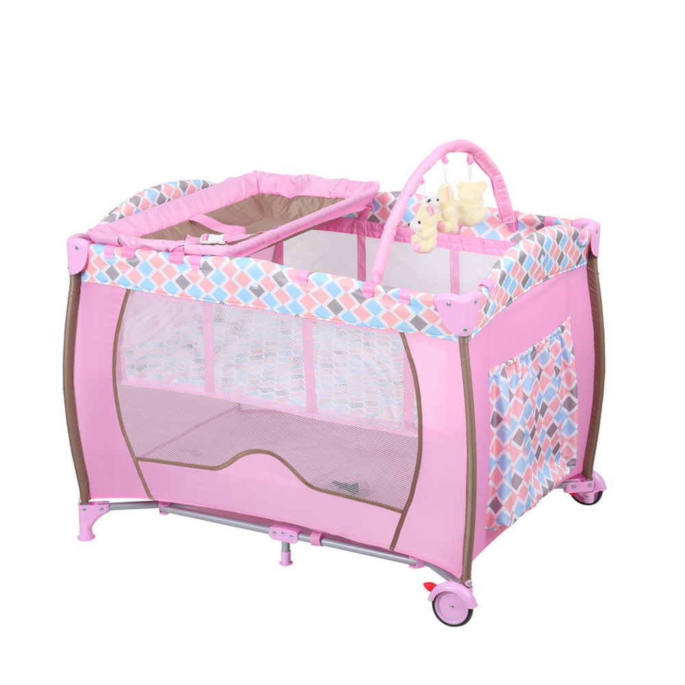 Breathable Corral De Bebe Playpen Cradle Baby Umbrella Bed Playpen With Toys Baby Bed Luxury Crib For Baby Boy Cots For Newborns