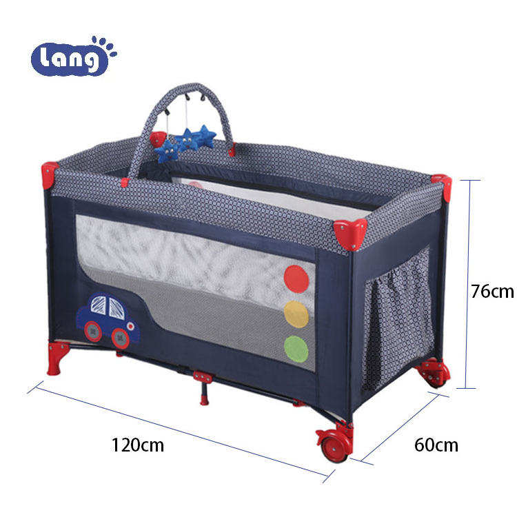 Furniture Sponge Mattress Luxury Rollers Princess Baby Crib Mobile Hanger Non Toxic Fabric On Wheels