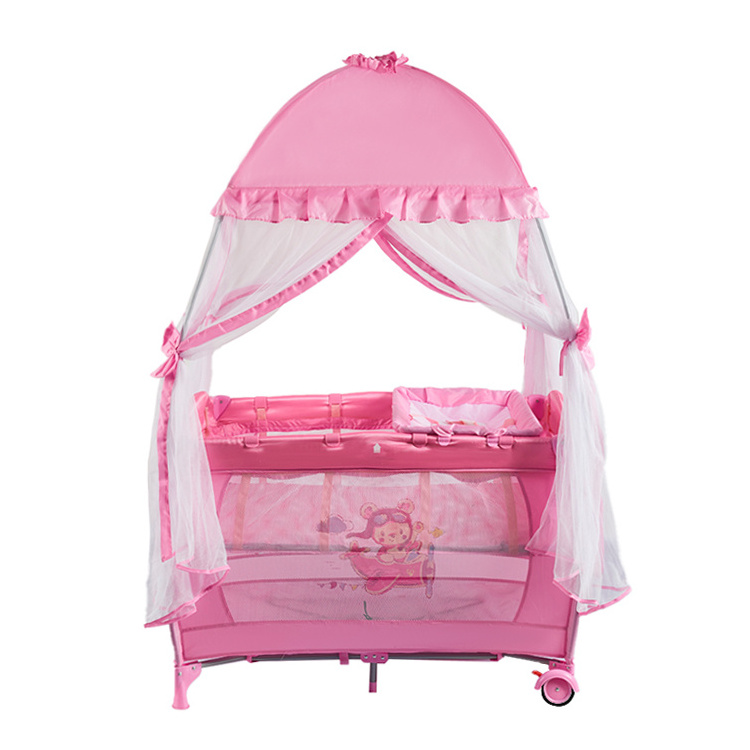 multifuncional toddler Babi Playpen Corral Foldable Bed Cot Baby Beds Crib playpen for babies