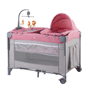 cunas de bebes Metal Playpen CribsPortable Baby play pen Bed portable babi fold crib For Babies Can Sleep And Play Has Canopy