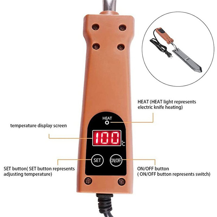 Electric Honey Uncapping Knife with Temperature Control Switch and Temperature Display Beekeeping Cutter for Beekeeper