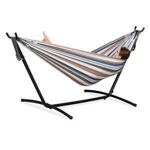 Accommodates 2 People, 550 Pound Capacity Height Adjustable Triangle Frame Support Stand Folding Garden Hammock