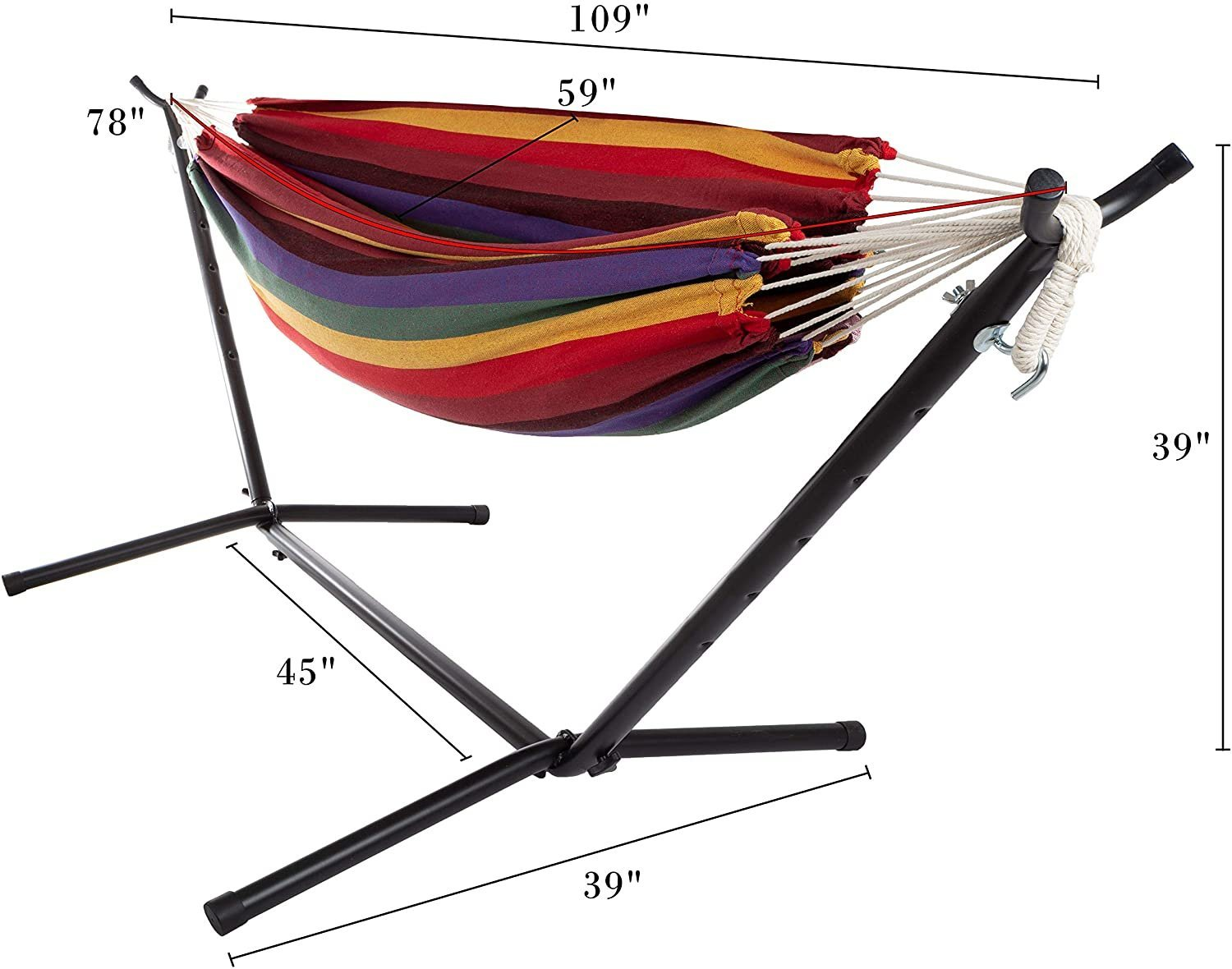 Stand Hammock for Indoor Outdoor Patio Garden Home Self Standing Hammock with Folding Stand