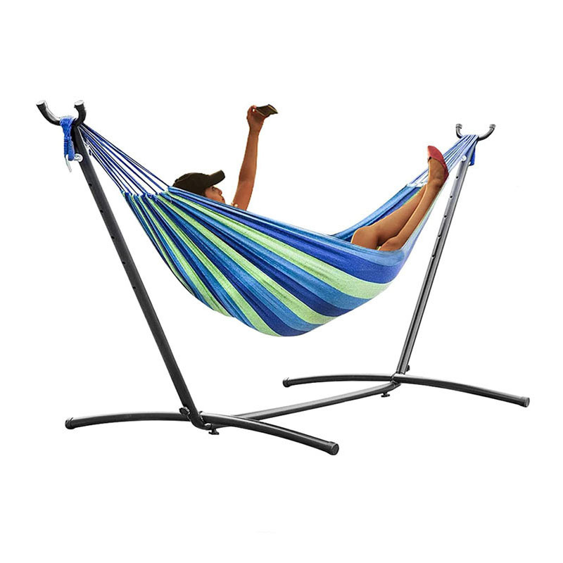 Garden Furniture Frame Hammock Travel, Beach, Backyard, Patio, Hiking Hunting Sleeping Bed Stand Triangle Hammock