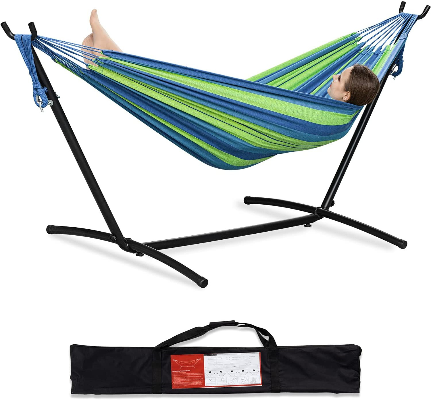 Hammock for Travel Beach Backyard Patio Hiking Hunting Sleeping Bed Garden Furniture Frame Hammock Stands Camping Hammock