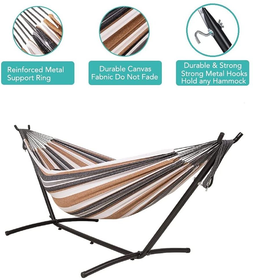 Free Standing Hammock With Stand Heavy Duty Portable Camping Hammock with Steel Frame Backyard Patio Garden Easy Set Up Bed